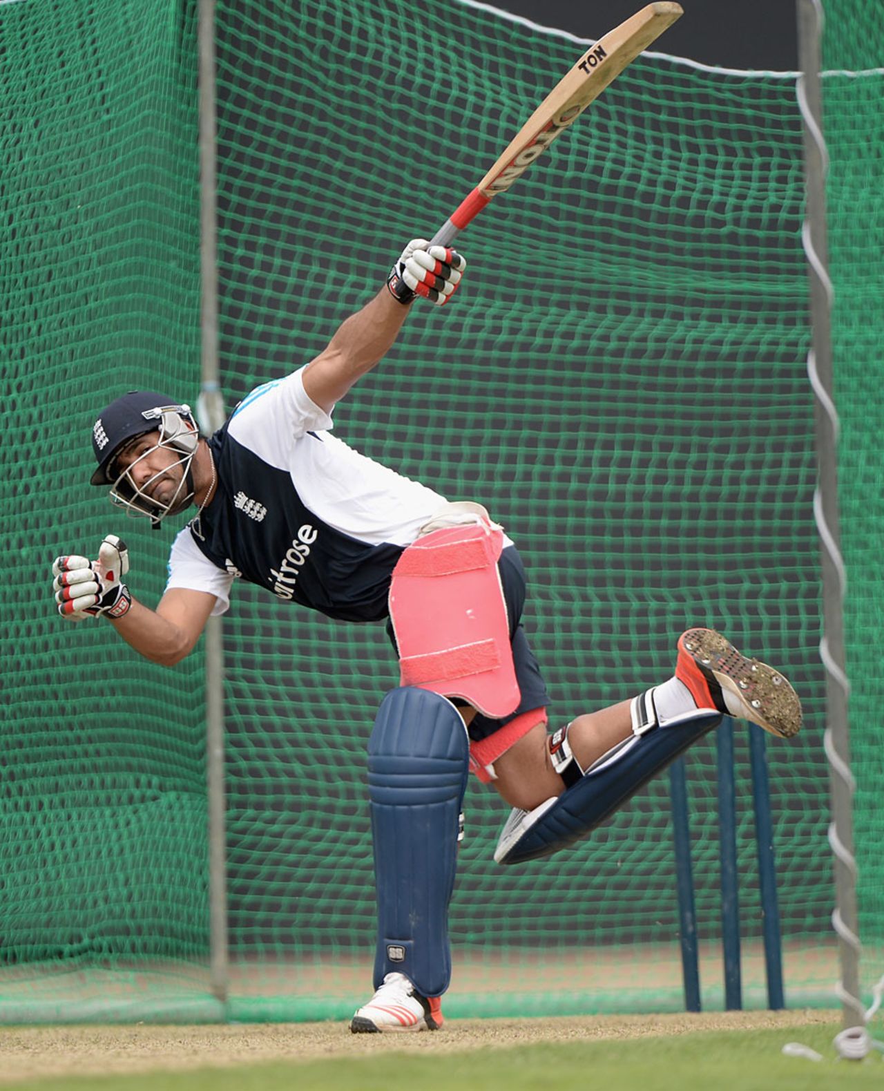 Ravi Bopara tries something extravagant in the nets, Colombo, November 24, 2014