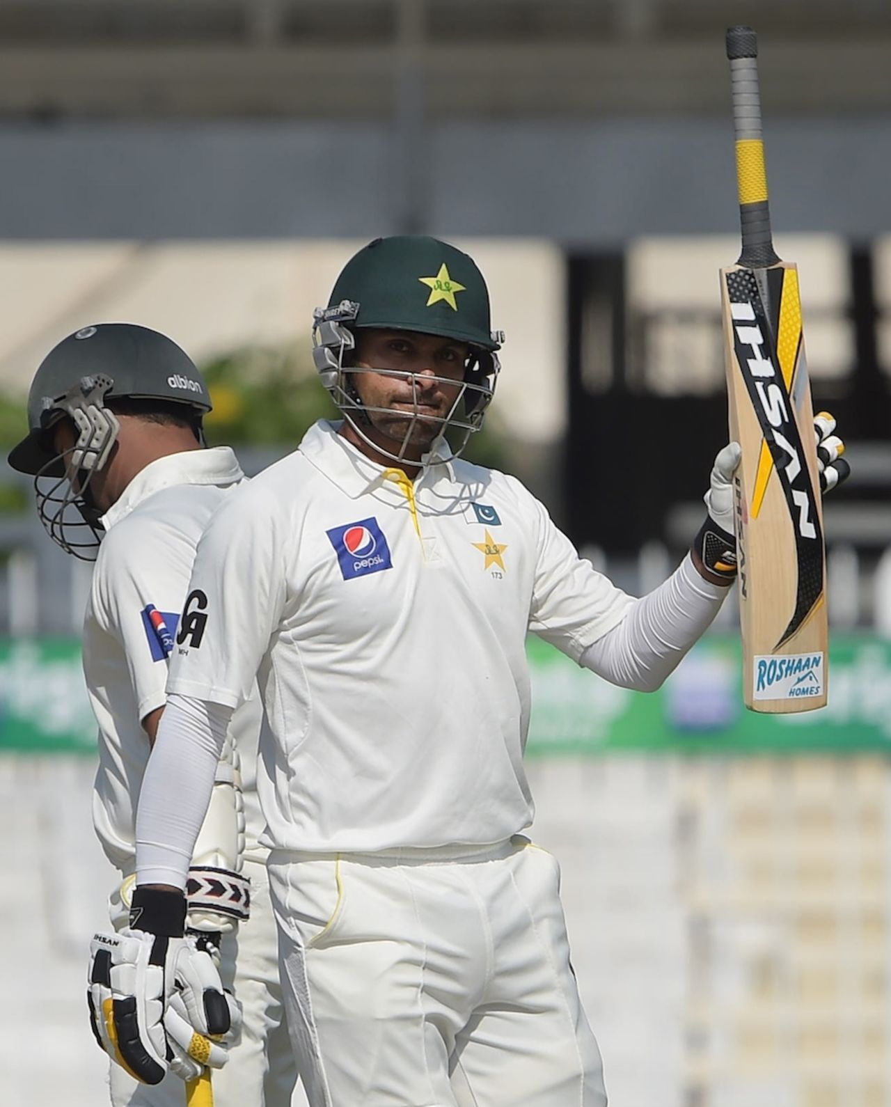Mohammad Hafeez reached his fifty early into the second session, Pakistan v New Zealand, 3rd Test, Sharjah, 1st day, November 26, 2014
