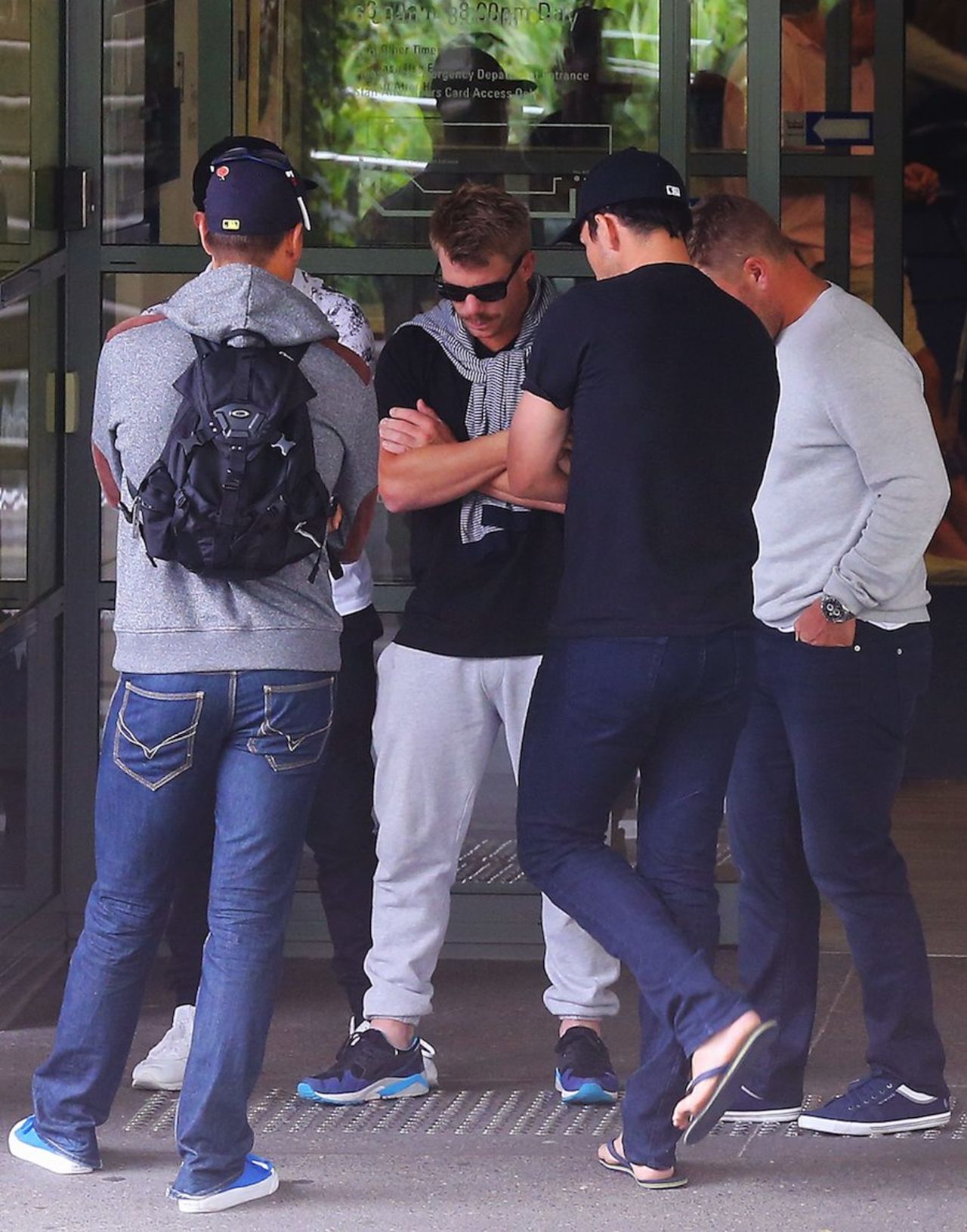 David Warner at St. Vincent's Hospital in Sydney, where Phillip Hughes was treated for a head injury, November 27, 2014