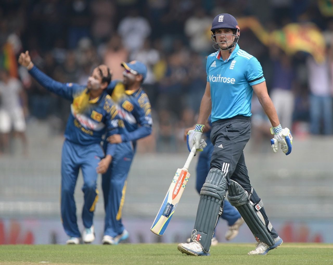 Alastair Cook was caught in the deep off Tillakaratne Dilshan, Sri Lanka v England, 2nd ODI, Colombo, November 29, 2014