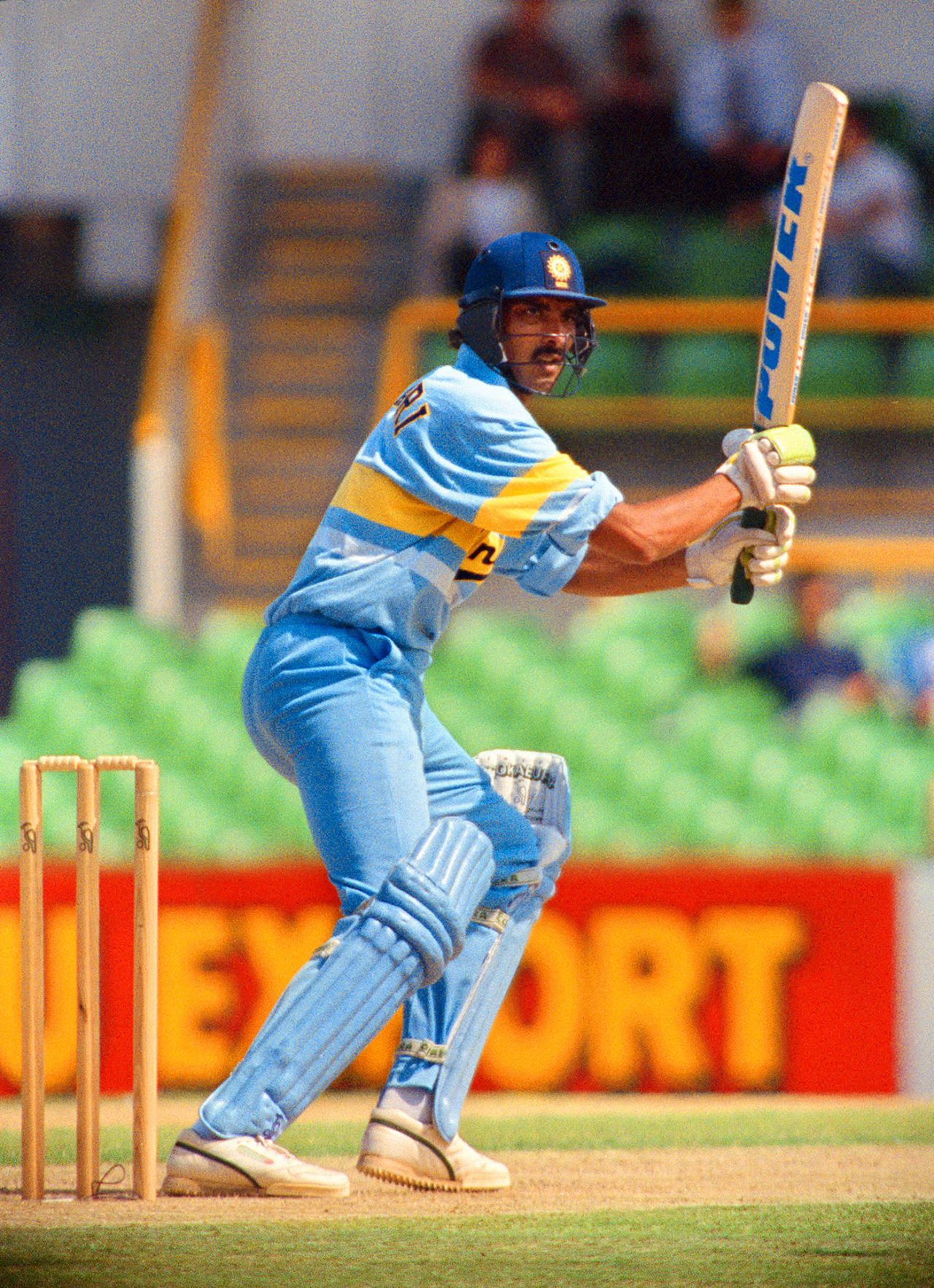 Ravi Shastri plays through the off side, Australia v India, 2nd match, Perth, December 8, 1991