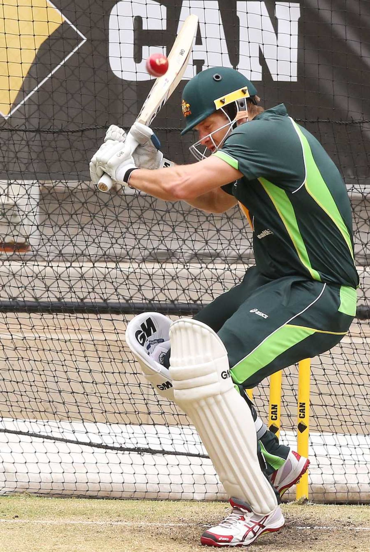 Shane Watson plays a bouncer in the nets, Adelaide, December 7, 2014