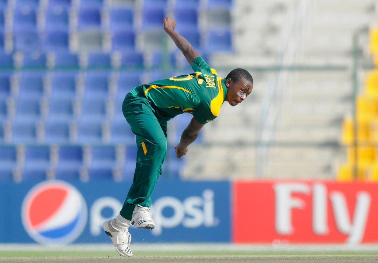 Kagiso Rabada bowls, Zimbabwe Under-19s v South Africa Under-19s, Under-19 World Cup, Abu Dhabi, February 18, 2014