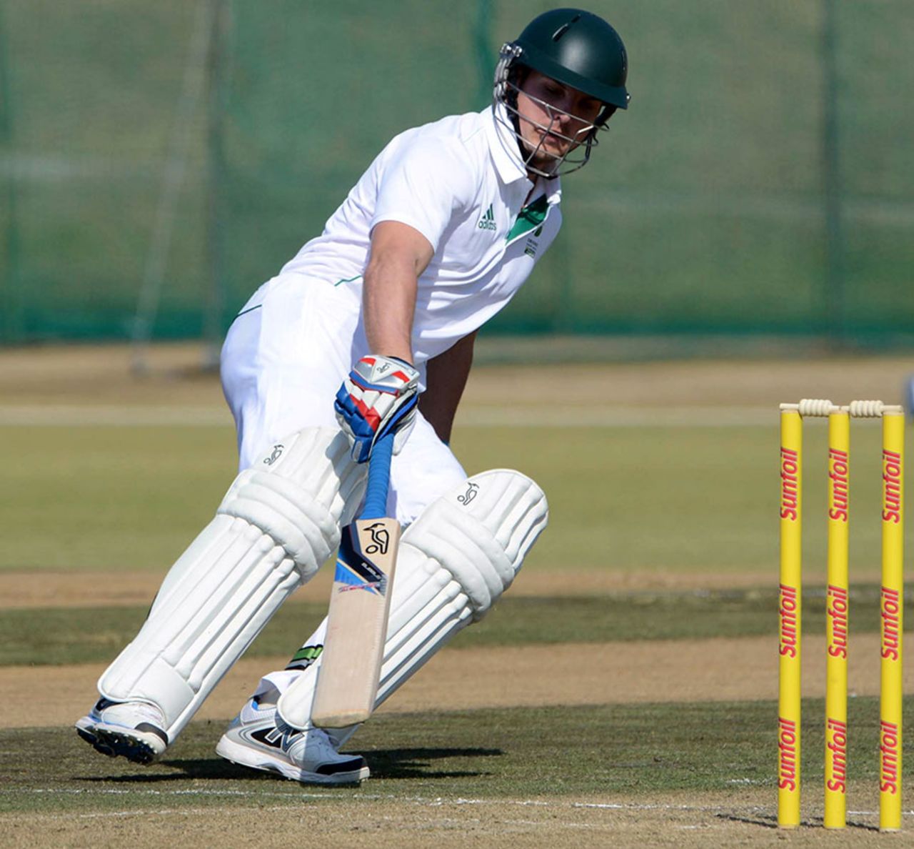 Stiaan van Zyl completes a run, South Africa A v Australia A, 1st unofficial Test, Pretoria, 2nd day, July 25, 2013