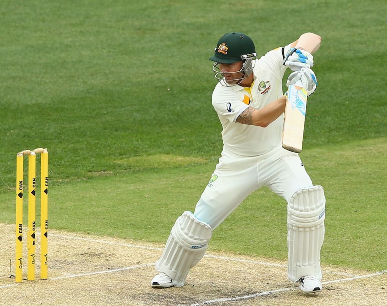 Michael Clarke resumed his innings on 60 not out, Australia v India, 1st Test, Adelaide, 2nd day, December 10, 2014