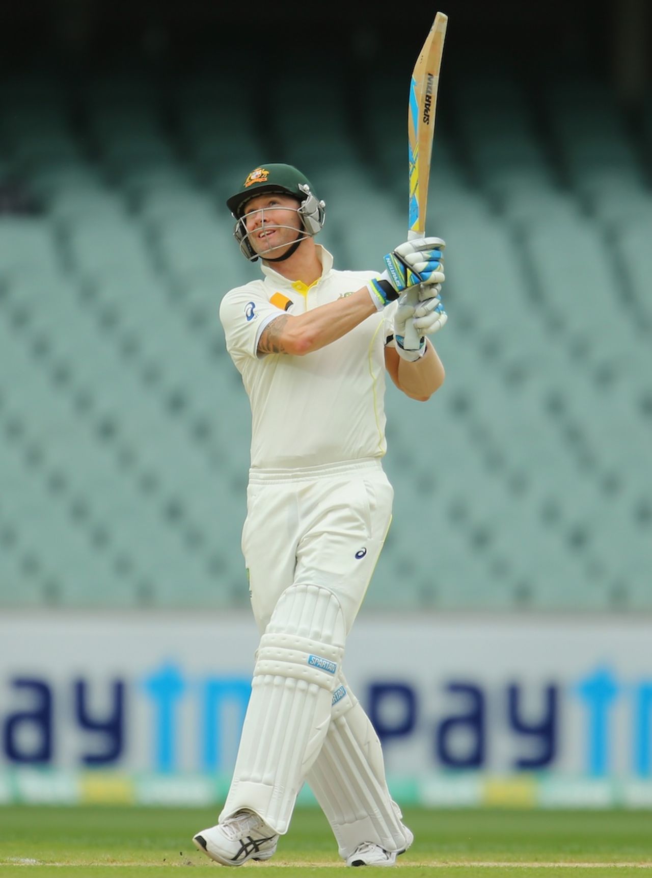 Michael Clarke pulls, Australia v India, 1st Test, Adelaide, 2nd day, December 10, 2014