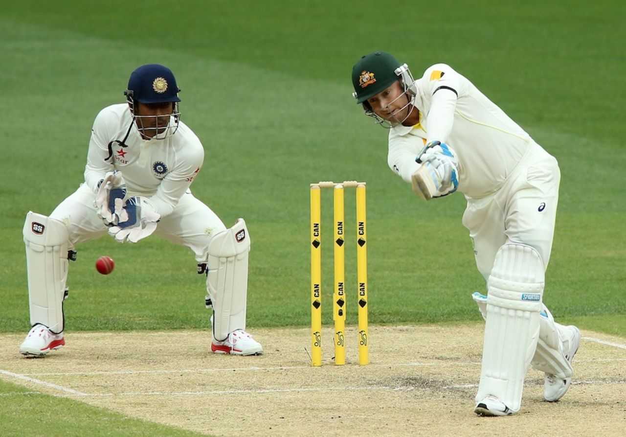 Michael Clarke on the attack, Australia v India, 1st Test, Adelaide, 2nd day, December 10, 2014
