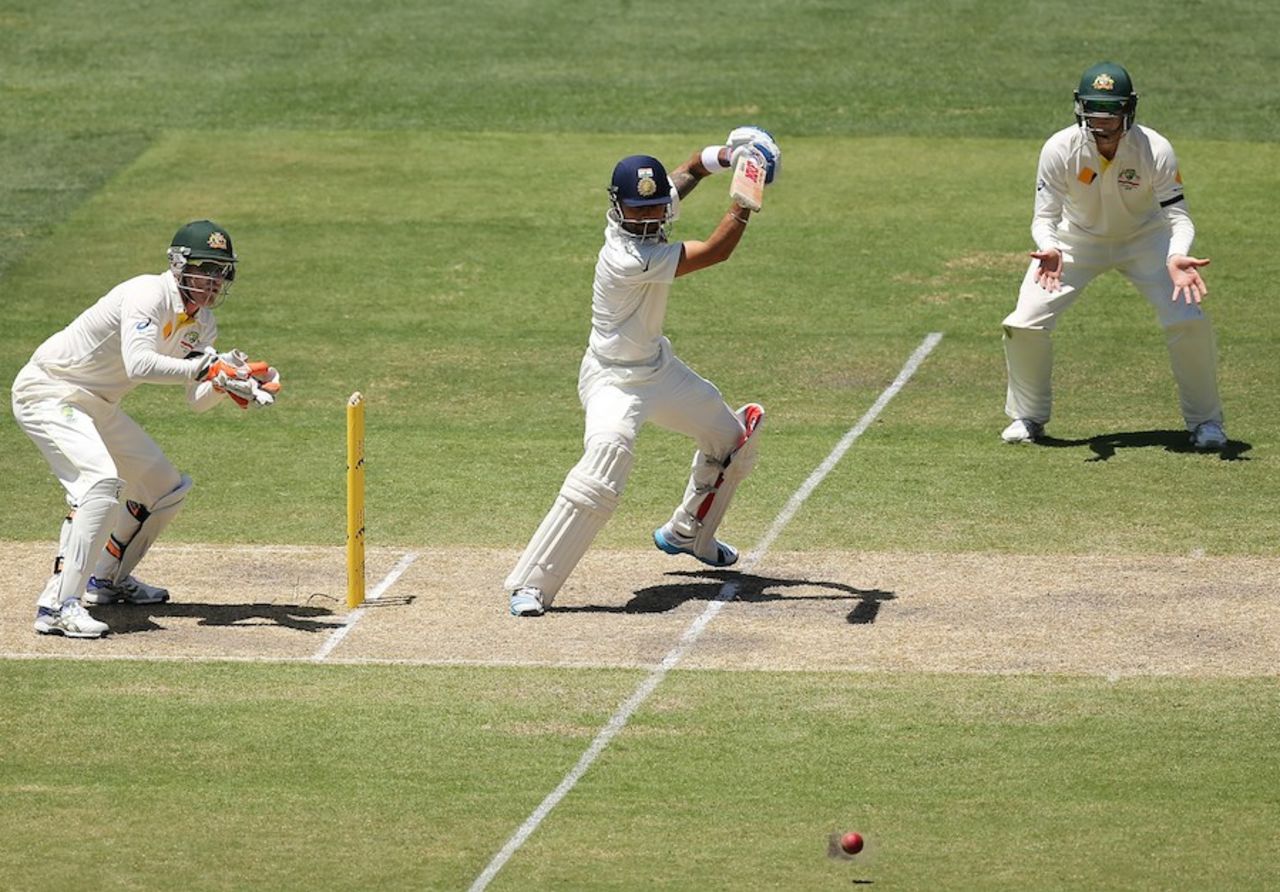 Virat Kohli square drives, Australia v India, 1st Test, Adelaide, 3rd day, December 11, 2014