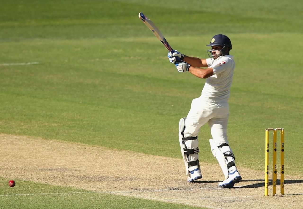 Rohit Sharma pulls, Australia v India, 1st Test, Adelaide, 3rd day, December 11, 2014