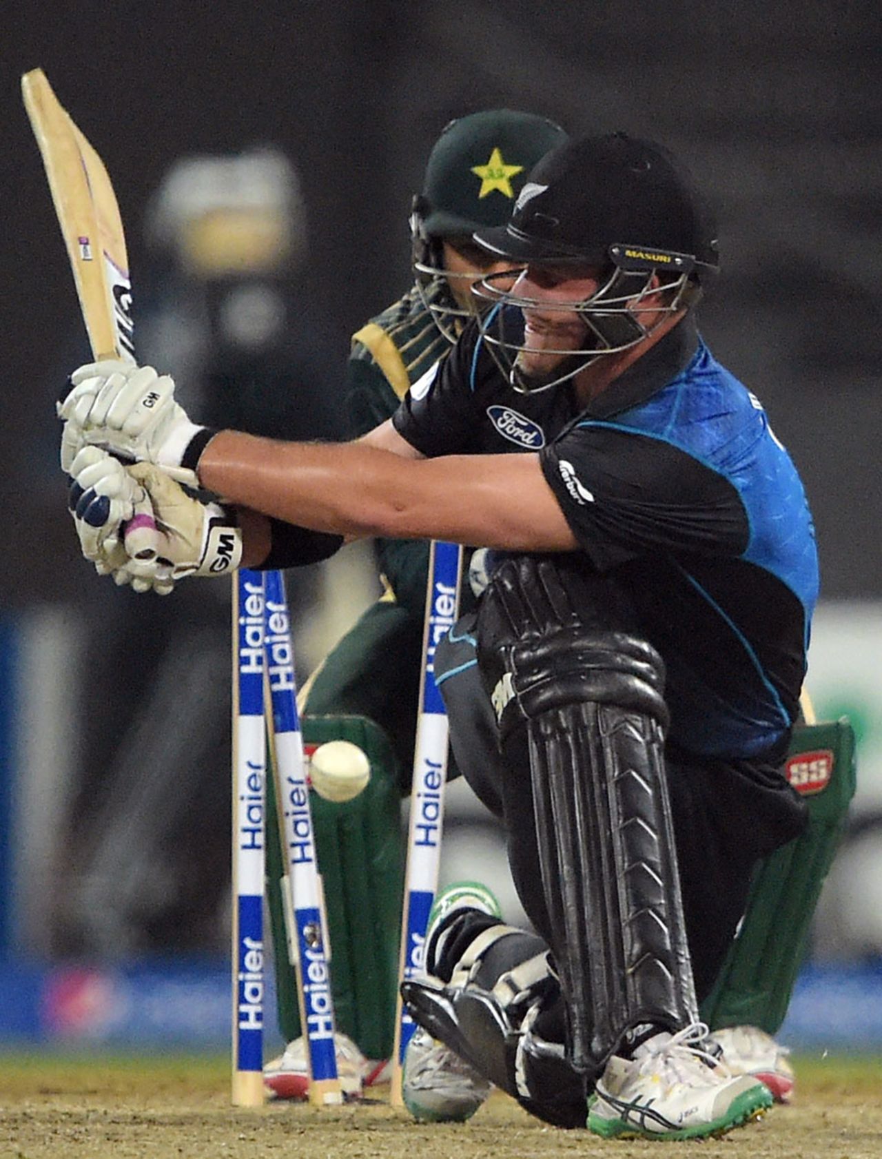 Corey Anderson's stumps were splayed by Haris Sohail, Pakistan v New Zealand, 2nd ODI, Sharjah, December 12, 2014