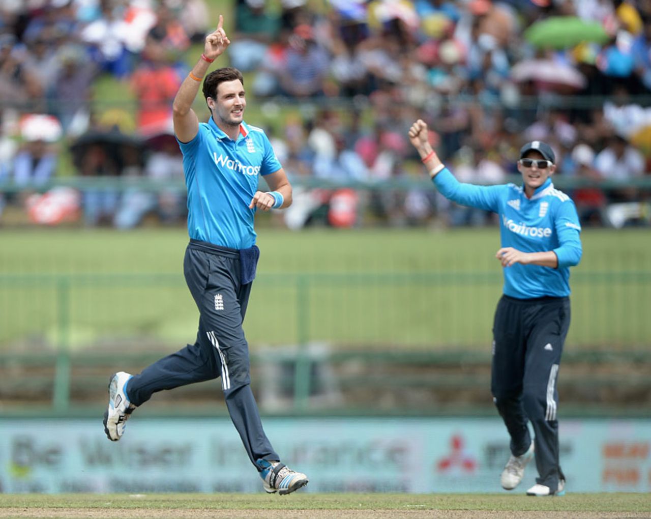 Steven Finn made a couple of inroads for England, Sri Lanka v England, 6th ODI, Pallekele, December 13, 2014