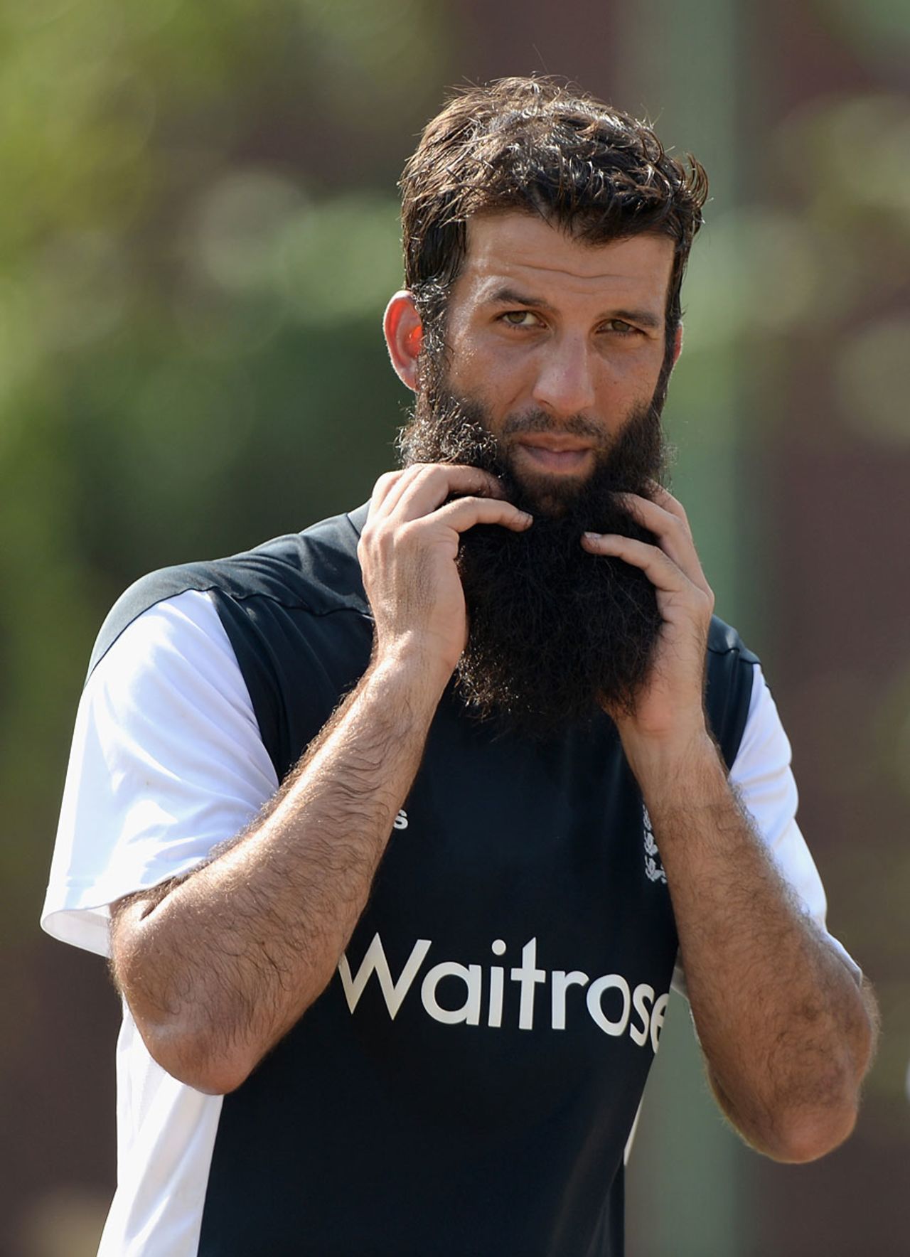 Hot work for Moeen Ali during training, Colombo, December 15, 2014