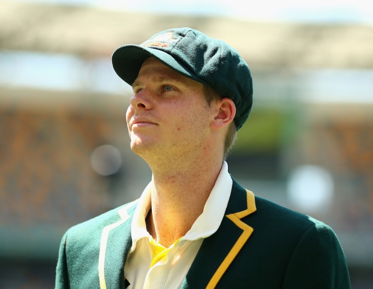 Steven Smith with his captain's blazer, Australia v India, 2nd Test, Brisbane, 1st day, December 17, 2014