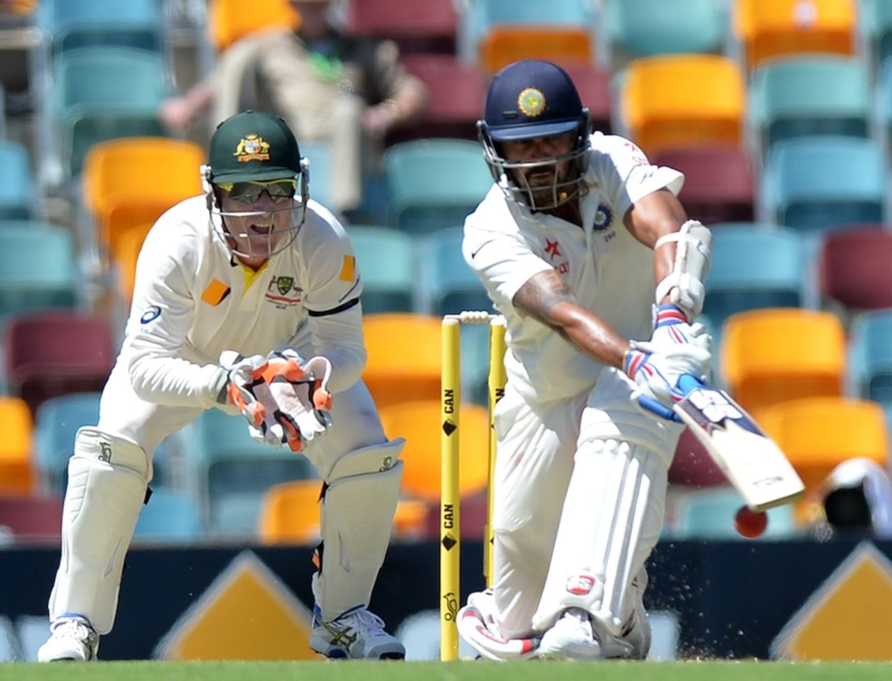 M Vijay sweeps, Australia v India, 2nd Test, Brisbane, 1st day, December 17, 2014