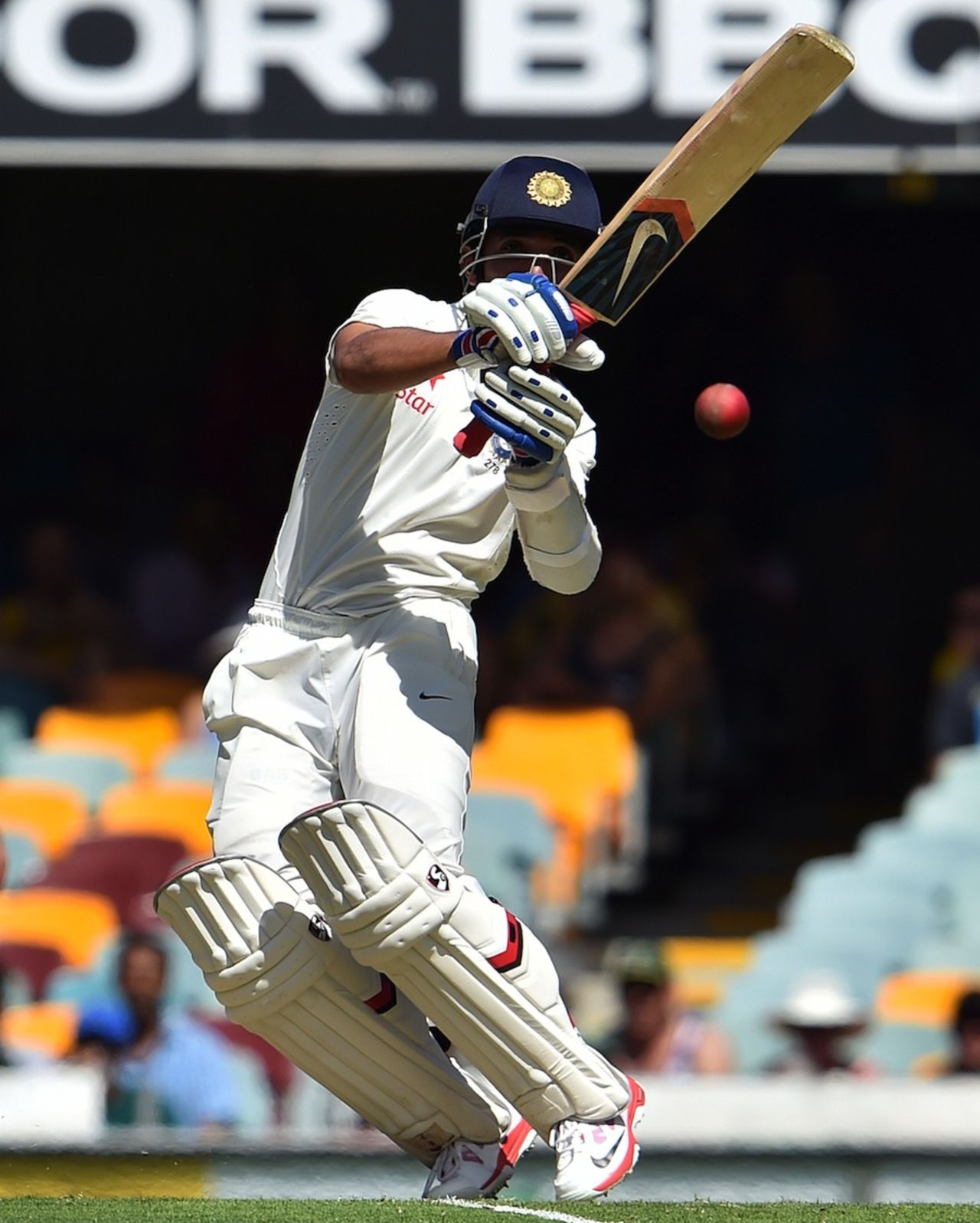 Ajinkya Rahane plays the pull, Australia v India, 2nd Test, Brisbane, 1st day, December 17, 2014