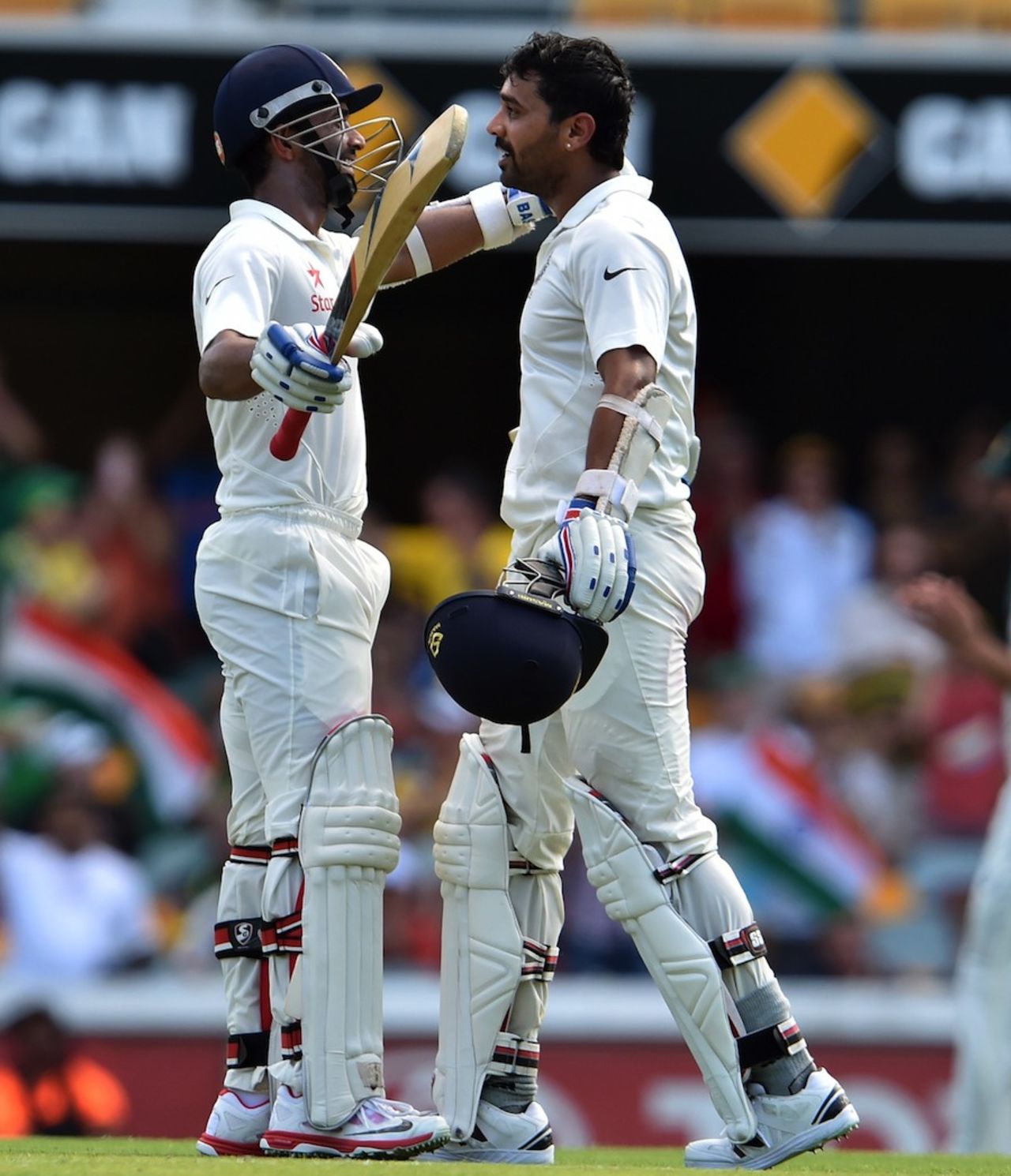 M Vijay and Ajinkya Rahane added more than a 100 runs for the fourth wicket, Australia v India, 2nd Test, Brisbane, 1st day, December 17, 2014