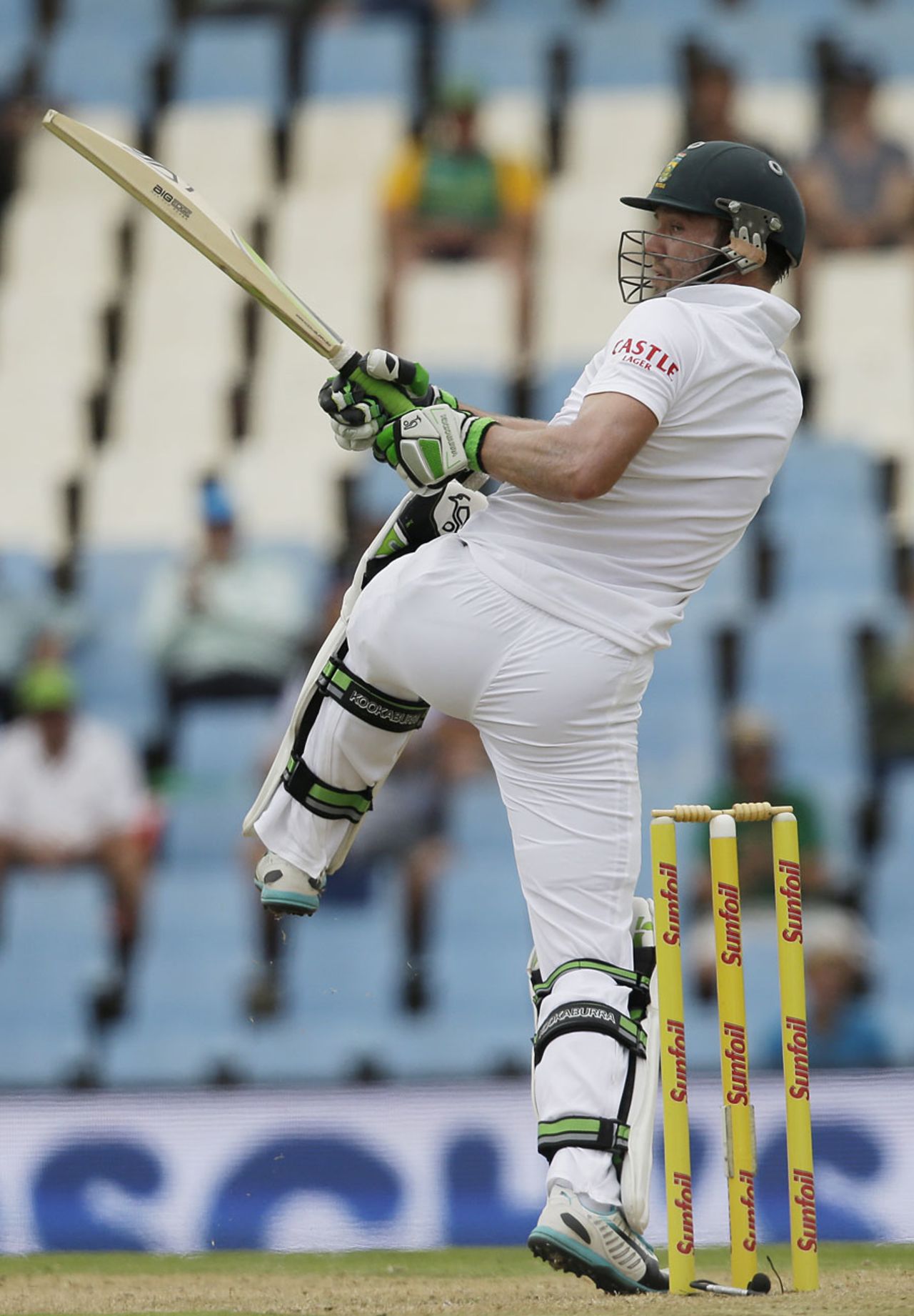AB de Villiers goes for a pull, South Africa v West Indies, 1st Test, Centurion, 1st day, December 17, 2014