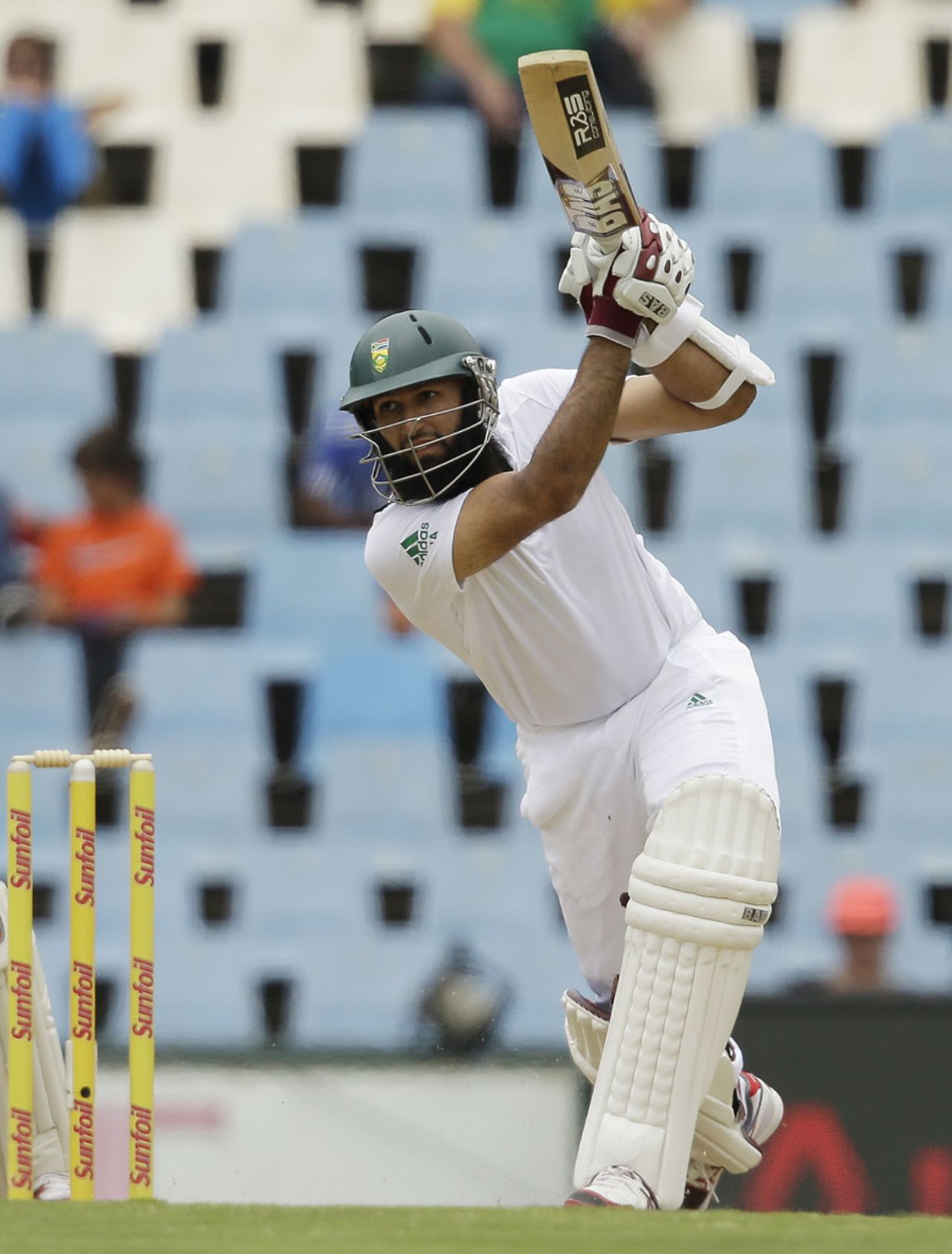 Hashim Amla goes through the off side, South Africa v West Indies, 1st Test, Centurion, 1st day, December 17, 2014