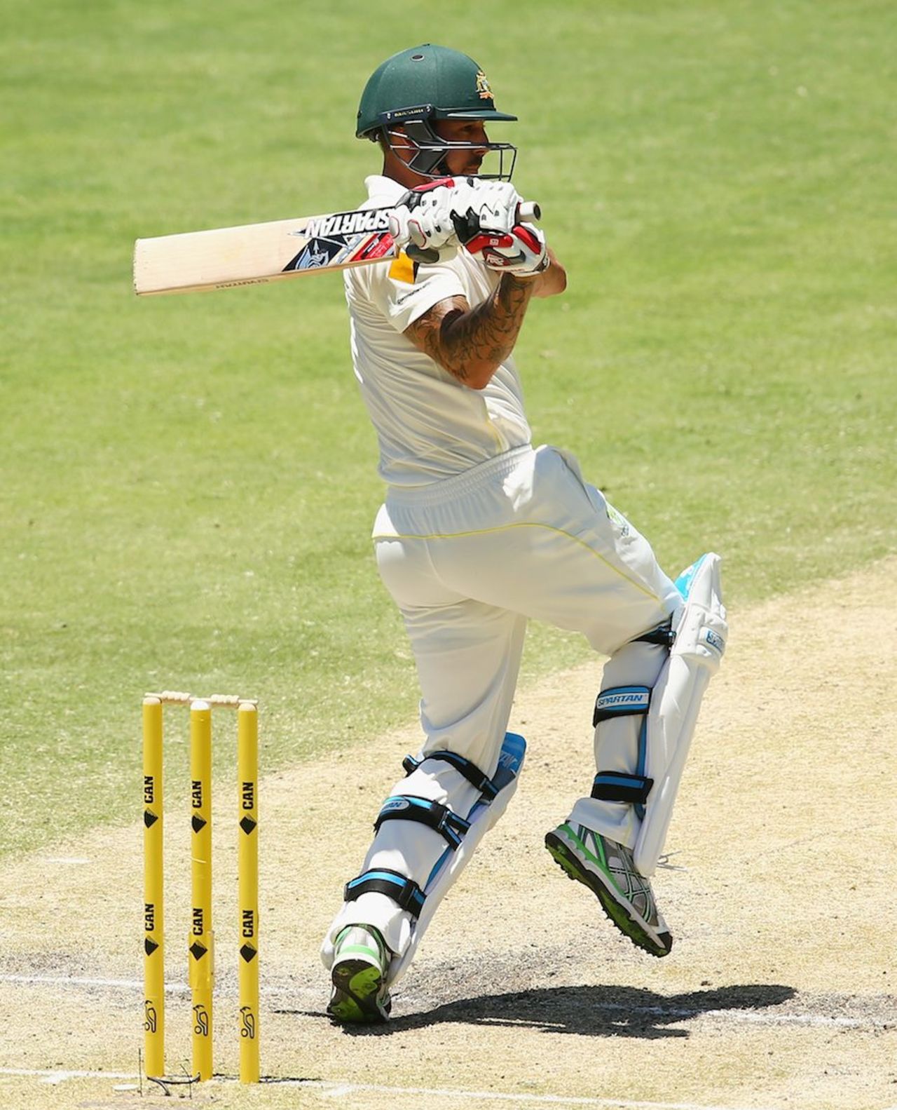 Mitchell Johnson got going with a flurry of pulls, Australia v India, 2nd Test, Brisbane, 3rd day, December 19, 2014