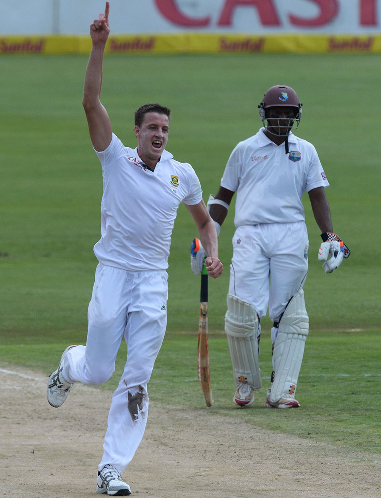 Morne Morkel finished off the innings with his third wicket, South Africa v West Indies, 1st Test, Centurion, 3rd day, December 19, 2014