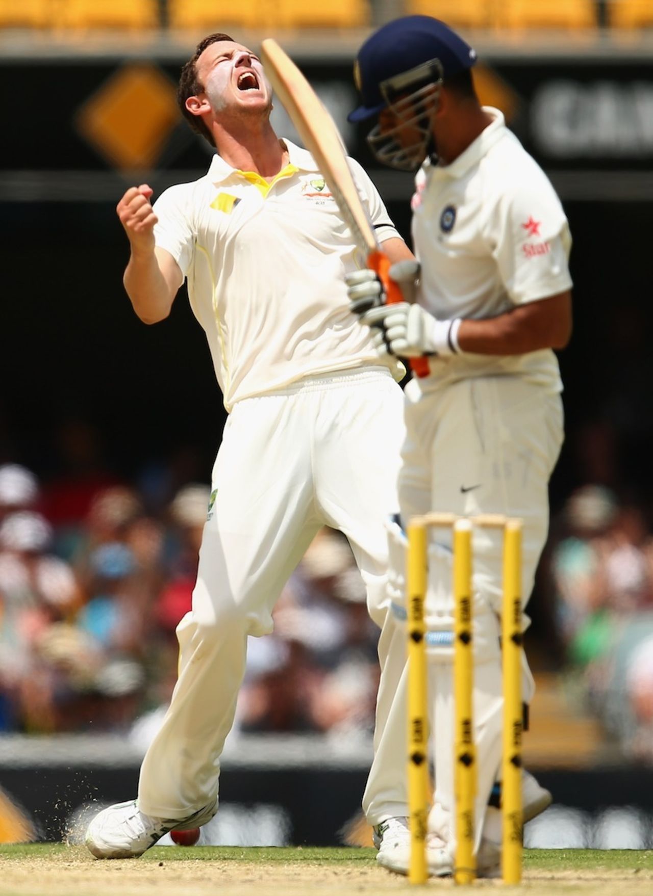 Josh Hazlewood had MS Dhoni lbw for a duck, Australia v India, 2nd Test, Brisbane, 4th day, December 20, 2014