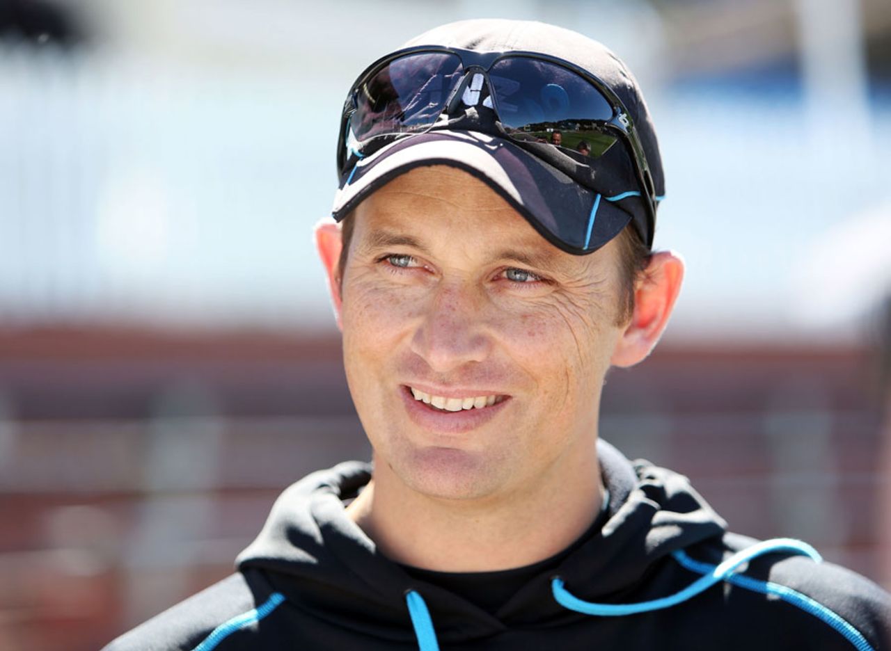 New Zealand bowling coach Shane Bond at a training session, Wellington, March 12, 2013