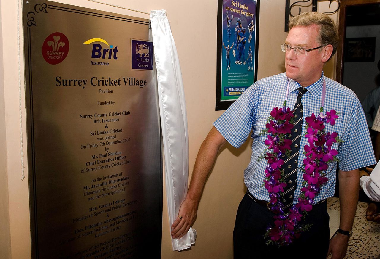 Surrey CCC CEO Paul Sheldon unveils the Surrey Cricket Village, Maggona, Sri Lanka, December 7, 2007