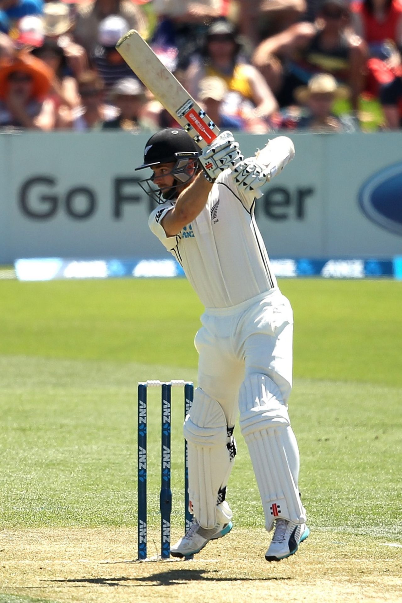 Kane Williamson cuts, New Zealand v Sri Lanka, 1st Test, Christchurch, 1st day, 26 December, 2014