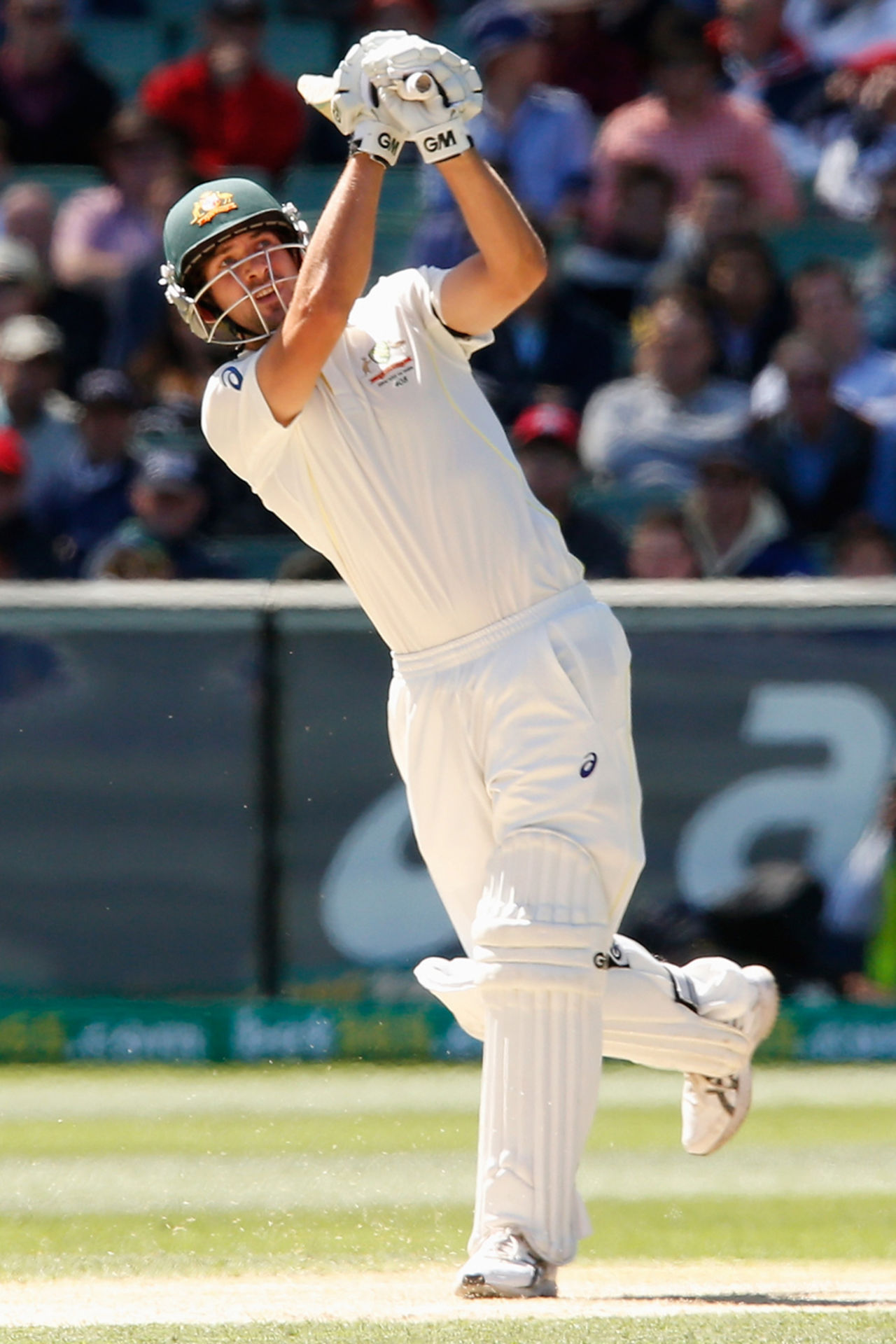 Joe Burns lofts one for four, Australia v India, 3rd Test, Melbourne, 1st day, December 26, 2014