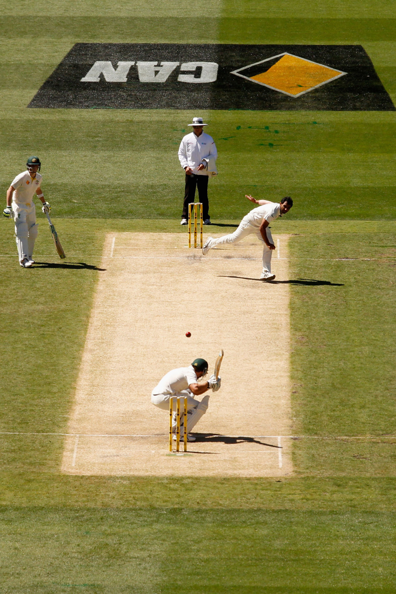 Brad Haddin ducks a Mohammed Shami bouncer, Australia v India, 3rd Test, Melbourne, 1st day, December 26, 2014