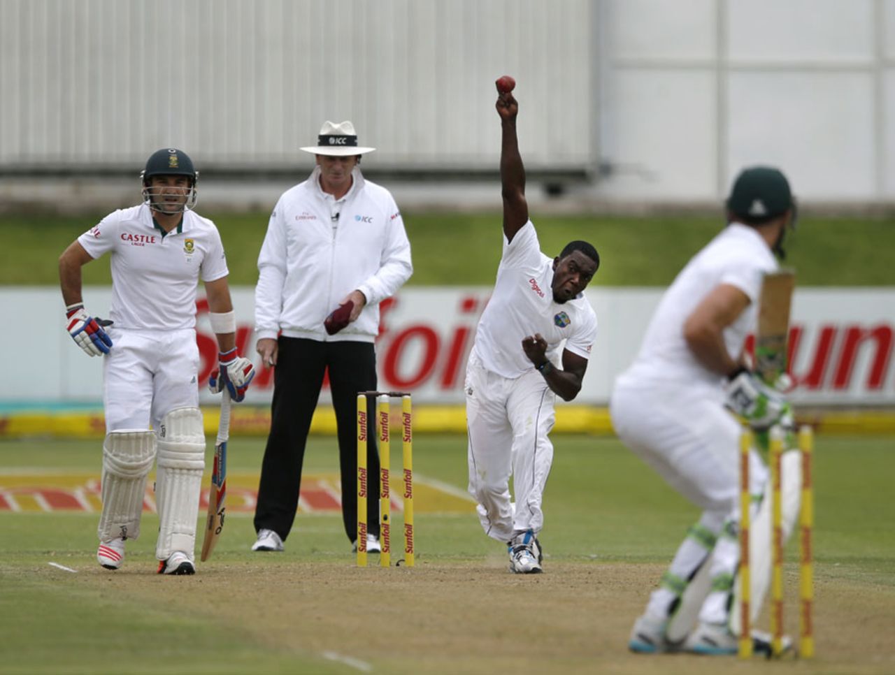 Jerome Taylor has a bowl, South Africa v West Indies, 2nd Test, Port Elizabeth, 1st day, December 26, 2014