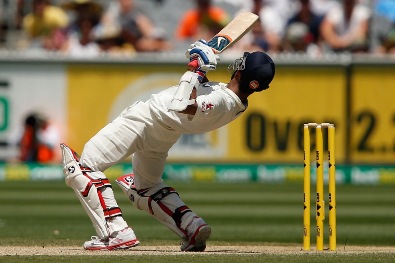 Ajinkya Rahane played a series of upper cuts, Australia v India, 3rd Test, Melbourne, 3rd day, December 28, 2014