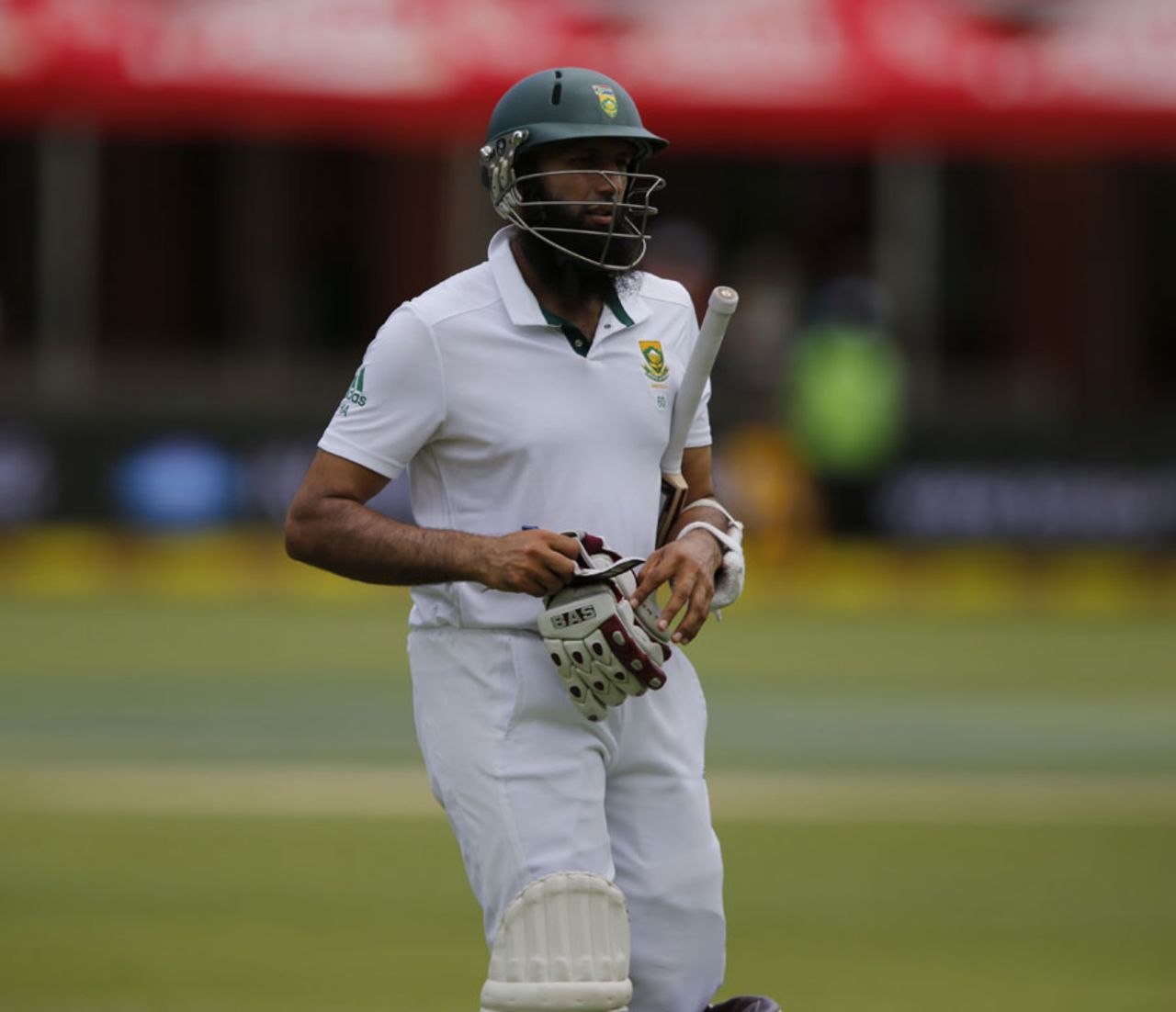 Hashim Amla was trapped lbw for 33, South Africa v West Indies, 2nd Test, Port Elizabeth, 3rd day, December 28, 2014