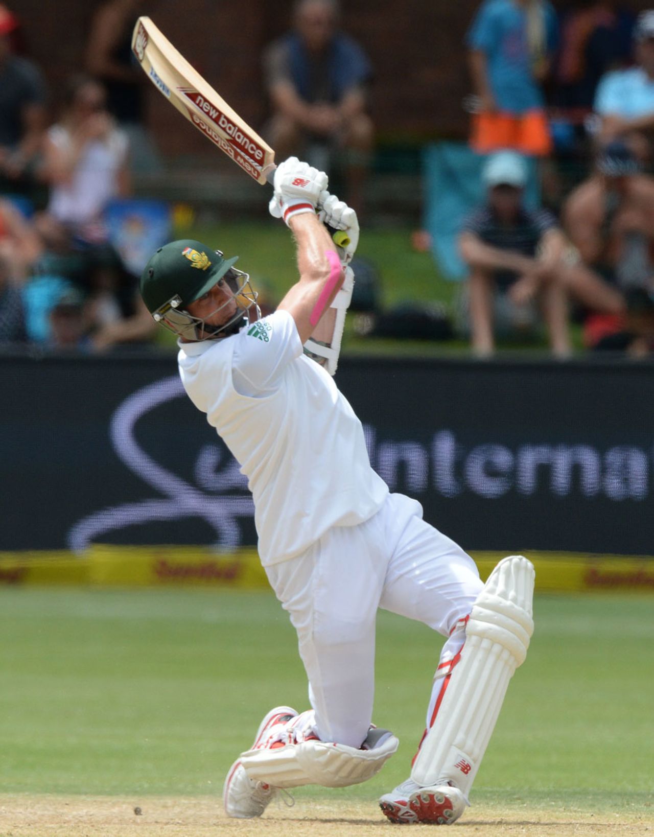Dale Steyn hits a six during his whirlwind fifty, South Africa v West Indies, 2nd Test, Port Elizabeth, 3rd day, December 28, 2014