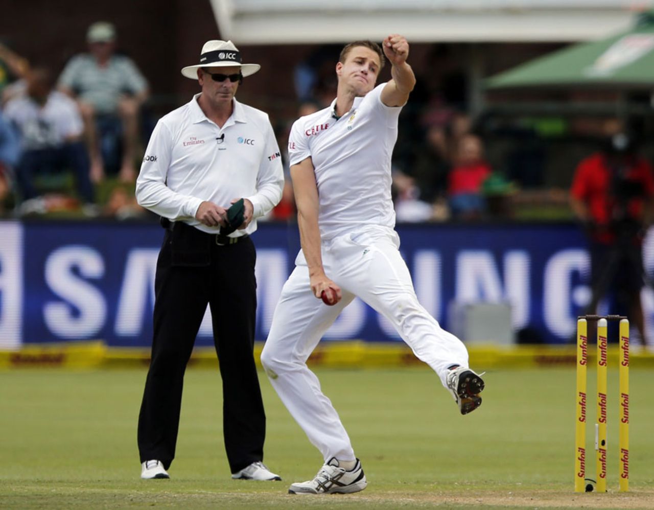 Morne Morkel has a bowl, South Africa v West Indies, 2nd Test, Port Elizabeth, 3rd day, December 28, 2014