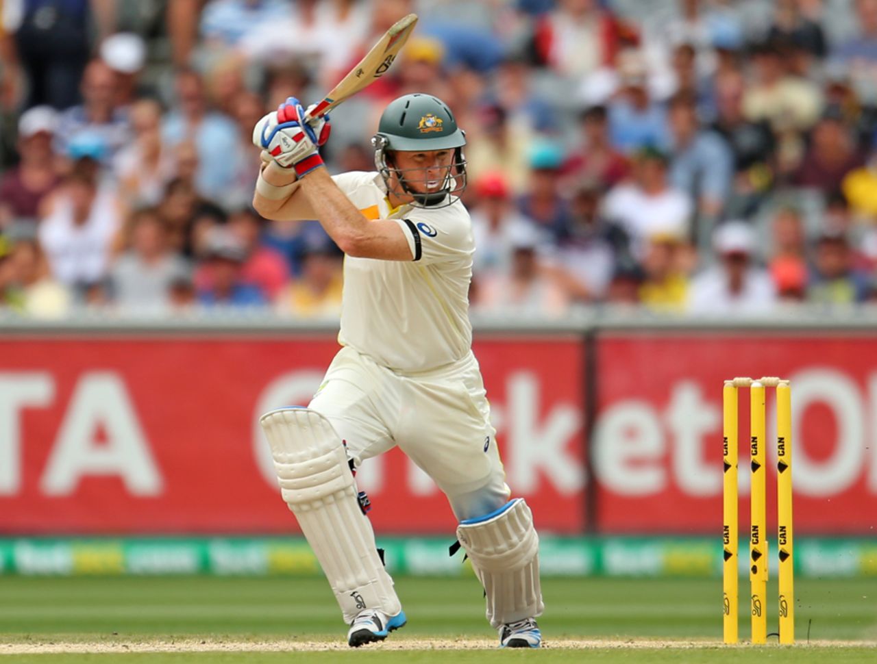 Chris Rogers drives through the covers, Australia v India, 3rd Test, Melbourne, 4th day, December 29, 2014