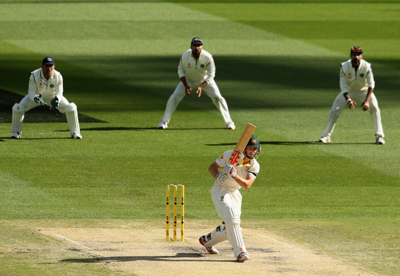 Shaun Marsh registered his first fifty of the series, Australia v India, 3rd Test, Melbourne, 4th day, December 29, 2014