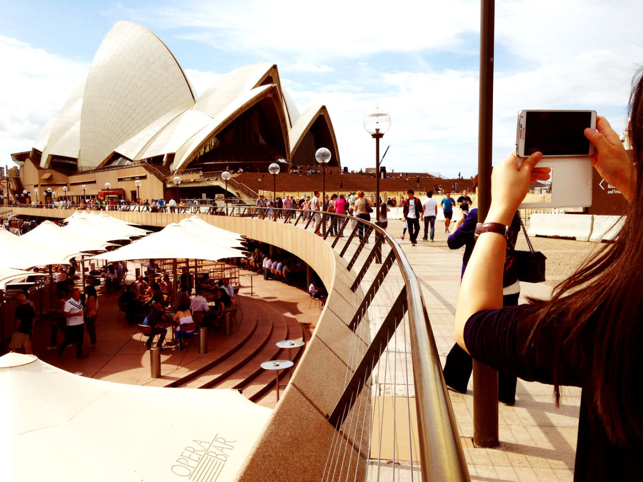 Locals and tourists at the Sydney Opera House precinct, April 8, 2014