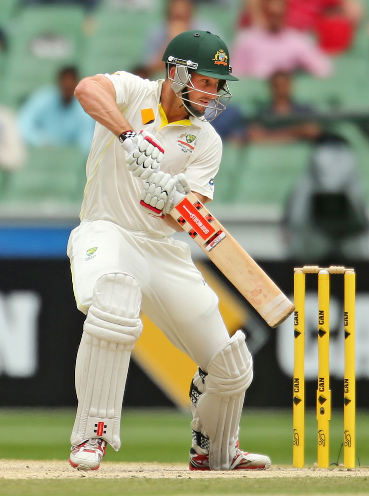 Shaun Marsh steers one towards point, Australia v India, 3rd Test, Melbourne, 5th day, December 30, 2014