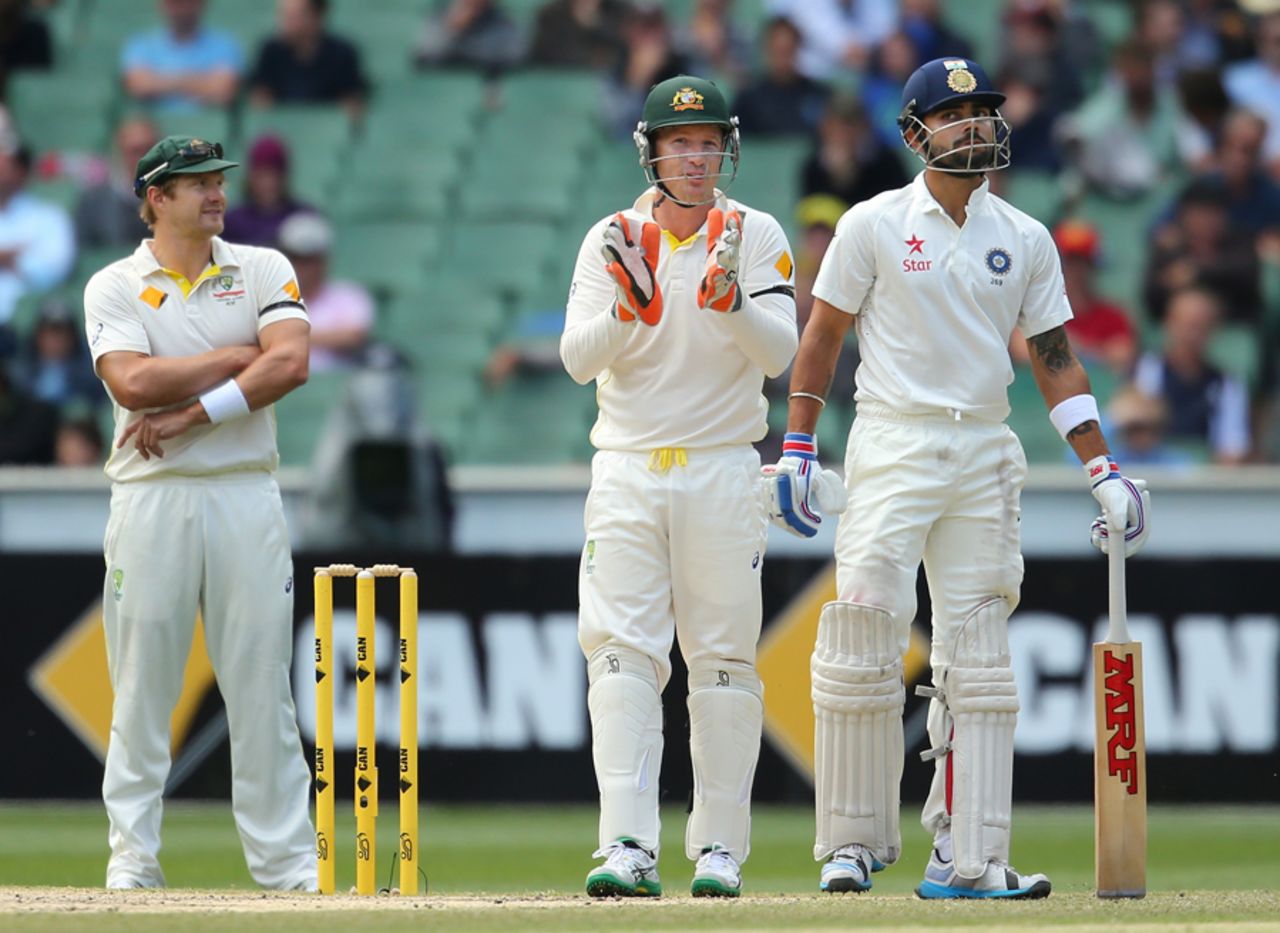 Brad Haddin and Virat Kohli had things to say to each other, Australia v India, 3rd Test, Melbourne, 5th day, December 30, 2014