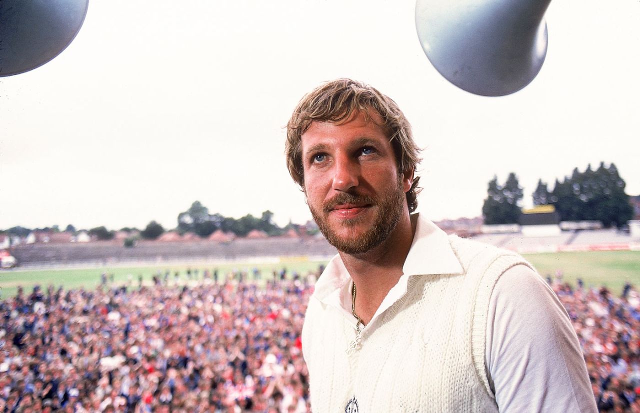 Ian Botham receives the Man-of-the-Match award after the historic Headingley win, England v Australia, 3rd Test, Headingley, 5th day, July 21, 1981