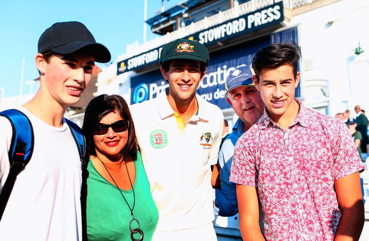 Ashton Agar poses for a photograph with his family, England v Australia, 1st Investec Test, Trent Bridge, 2nd day, July 11, 2013