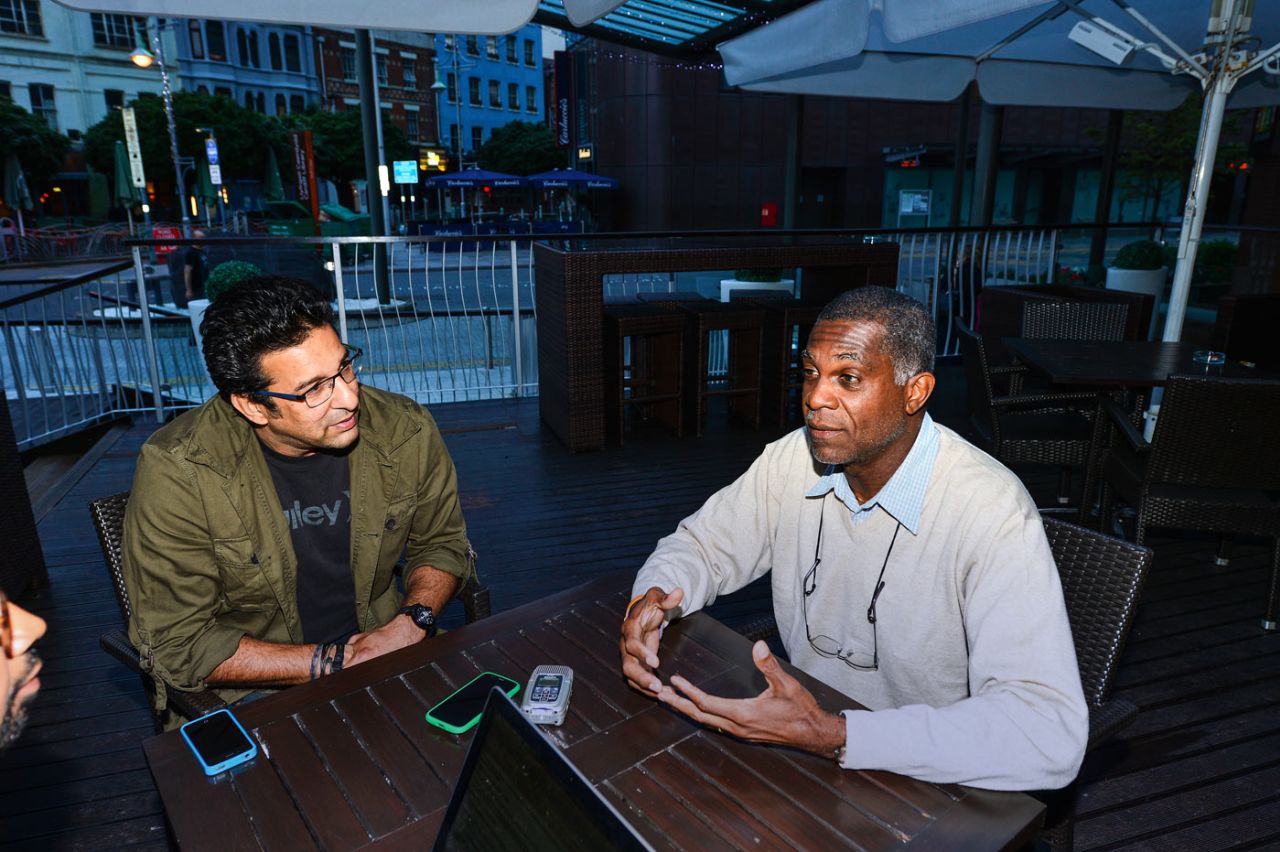 Michael Holding and Wasim Akram talk about fast bowling during an interview with ESPNcricinfo