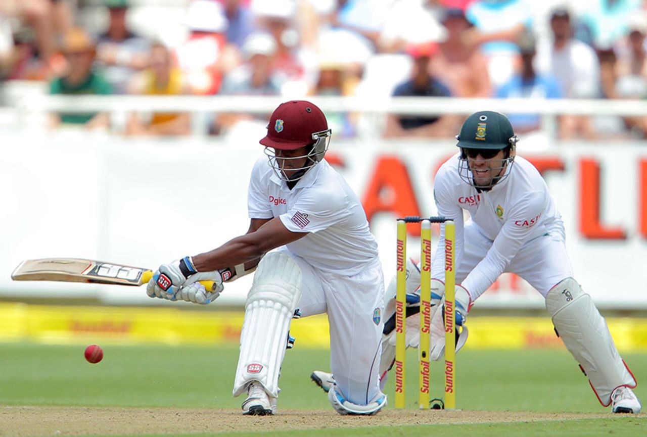 Leon Johnson went past fifty in 73 balls, South Africa v West Indies, 3rd Test, Cape Town, 1st day, January 2, 2015
