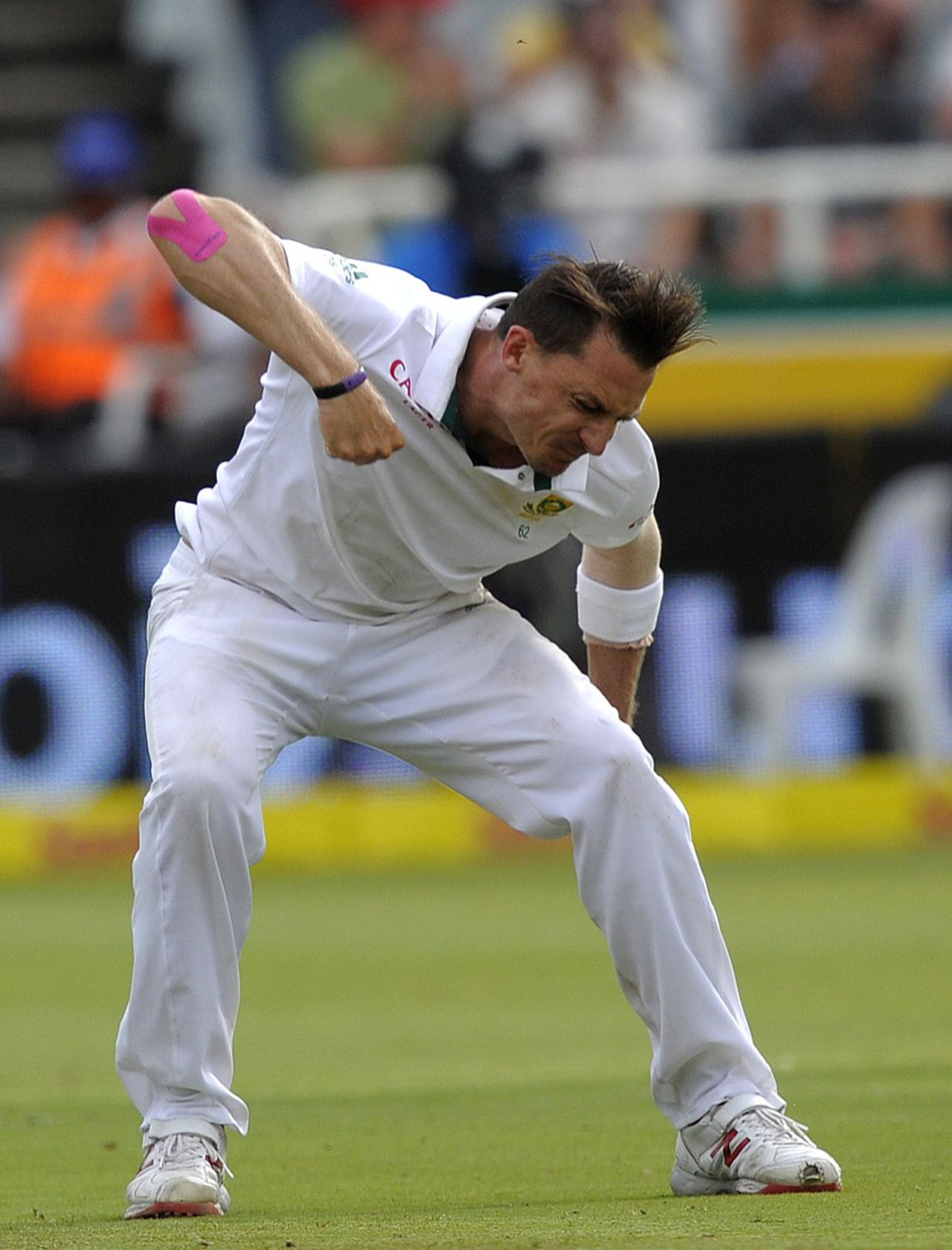 Dale Steyn starts the chainsaw after removing Denesh Ramdin, South Africa v West Indies, 3rd Test, Cape Town, 1st day, January 2, 2015