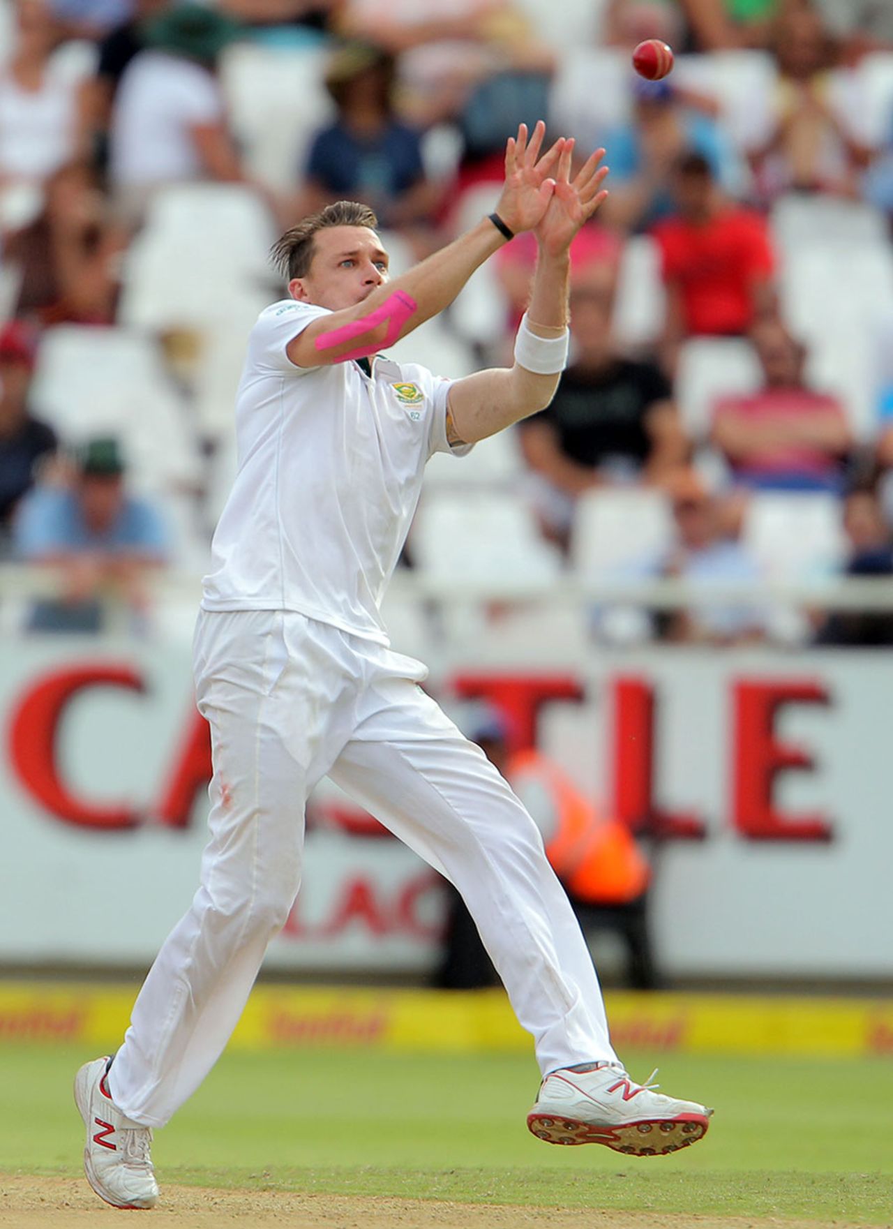 Dale Steyn takes the return catch from Denesh Ramdin, South Africa v West Indies, 3rd Test, Cape Town, 1st day, January 2, 2015