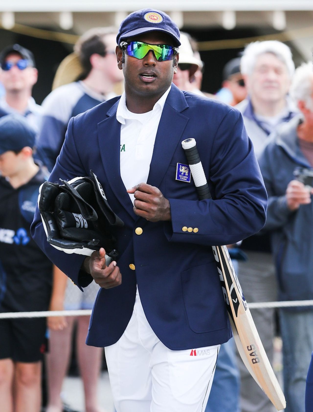 Angelo Mathews is a bit overdressed for a net session, New Zealand v Sri Lanka, 2nd Test, Wellington, 1st day, January 3, 2015