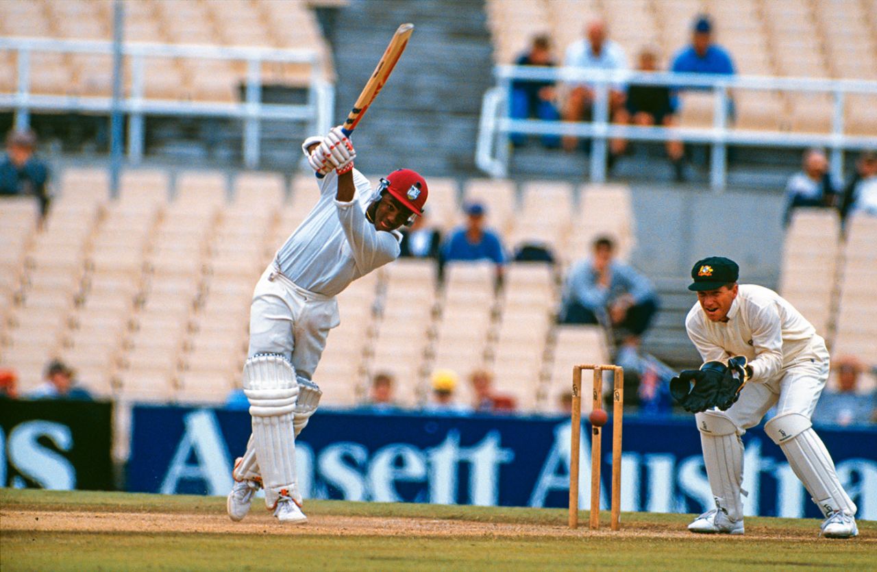 Brian Lara drives during his 277, Australia v West Indies, 3rd Test, Sydney, January 4, 1993