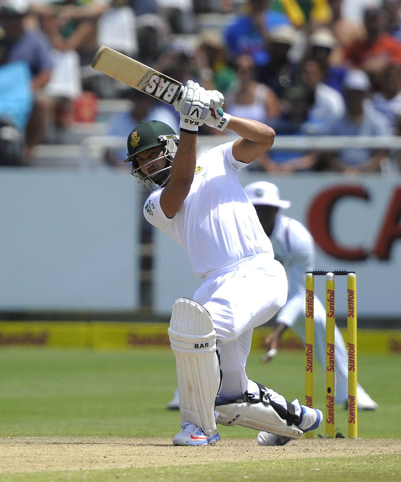 Alviro Petersen worked hard for his 42 before being run out, South Africa v West Indies, 3rd Test, Cape Town, 2nd day, January 3, 2015