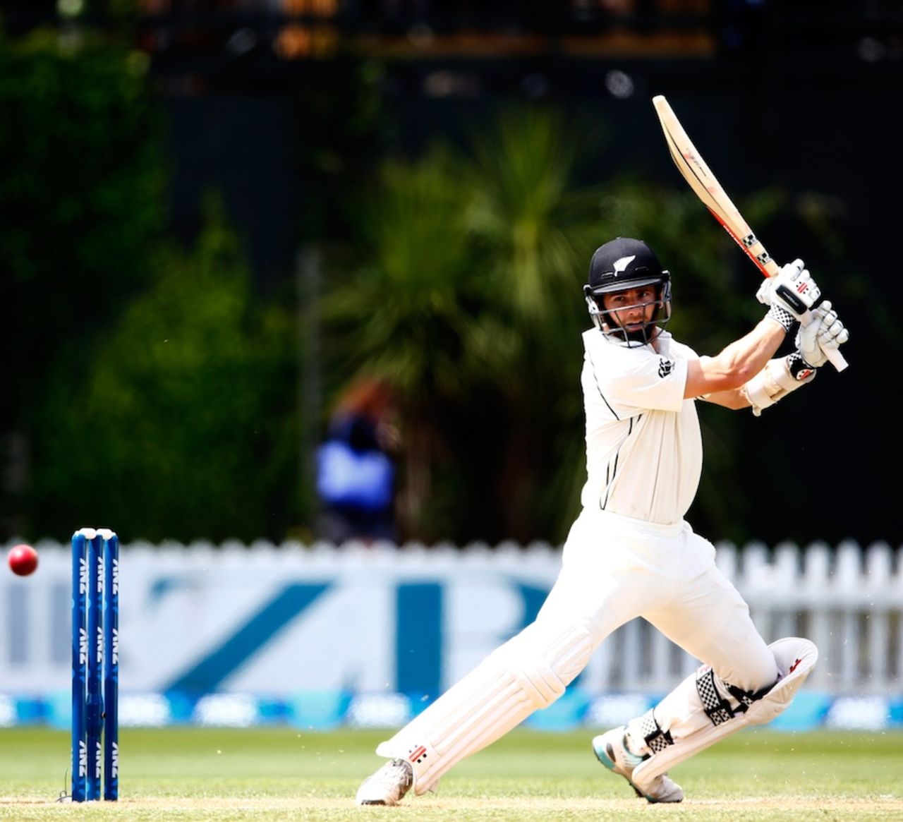 Kane Williamson plays the cut, New Zealand v Sri Lanka, 2nd Test, Wellington, 3rd day, January 5, 2015